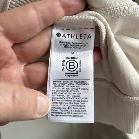 New Athleta Seasoft Rib Hoodie Cream Ivory Medium - Picture 5 of 8